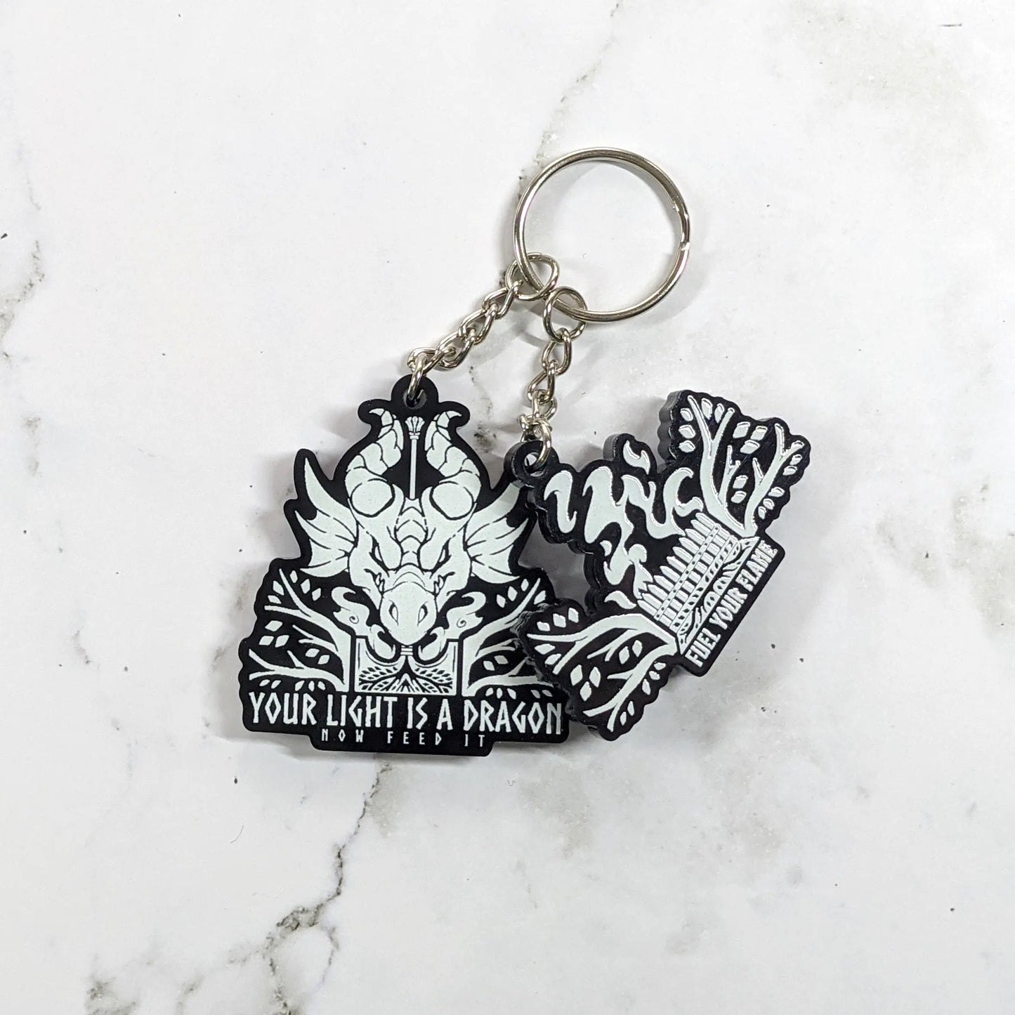 Iron Dragon Dual Acrylic Charm Set