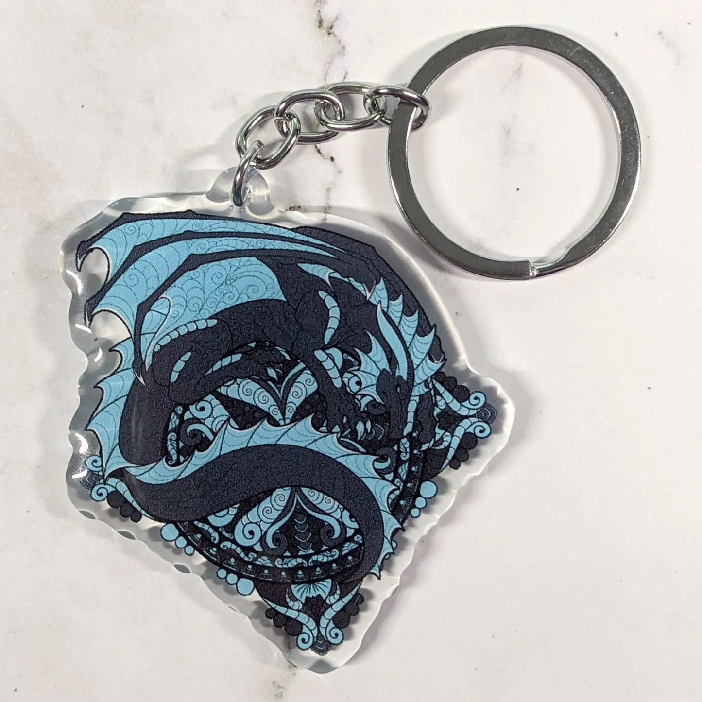 Mandala Wyrm Acrylic Charm