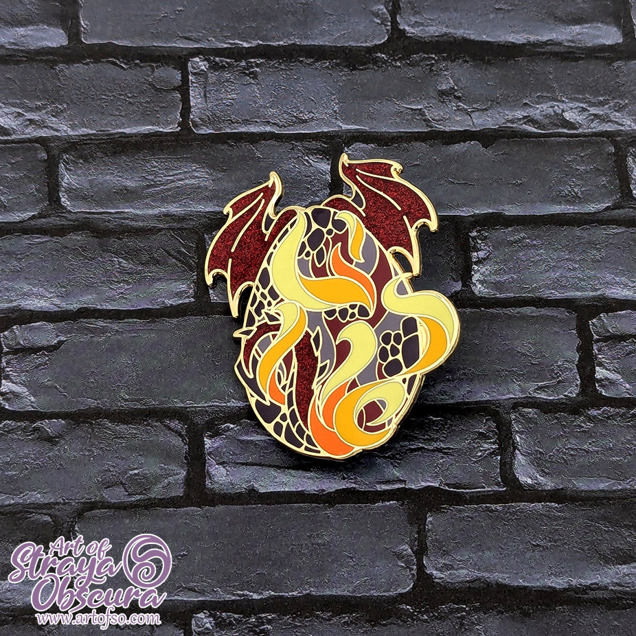 Fire Dragon Egg - 2.5" Enamel Pin