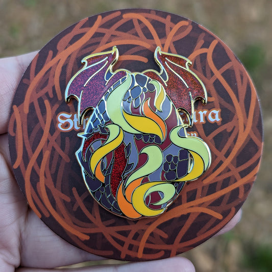 Fire Dragon Egg - 2.5" Enamel Pin