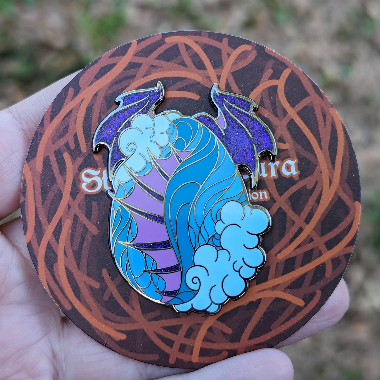 Water Dragon Egg - 2.5" Enamel Pin