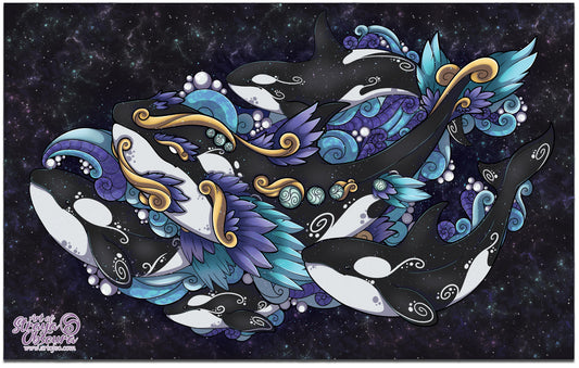 Cosmic Whales Sherpa Blanket