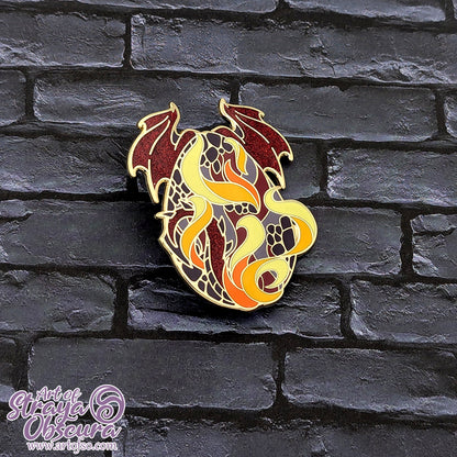Fire Dragon Egg - 2.5" Enamel Pin