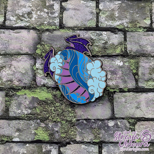 Water Dragon Egg - 2.5" Enamel Pin